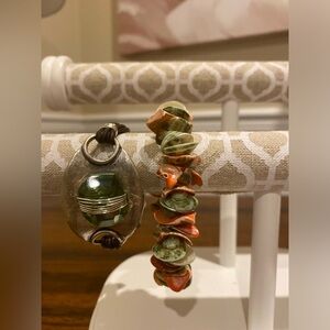 Accessories set Ivory Turtle Earrings, 2 bracelets